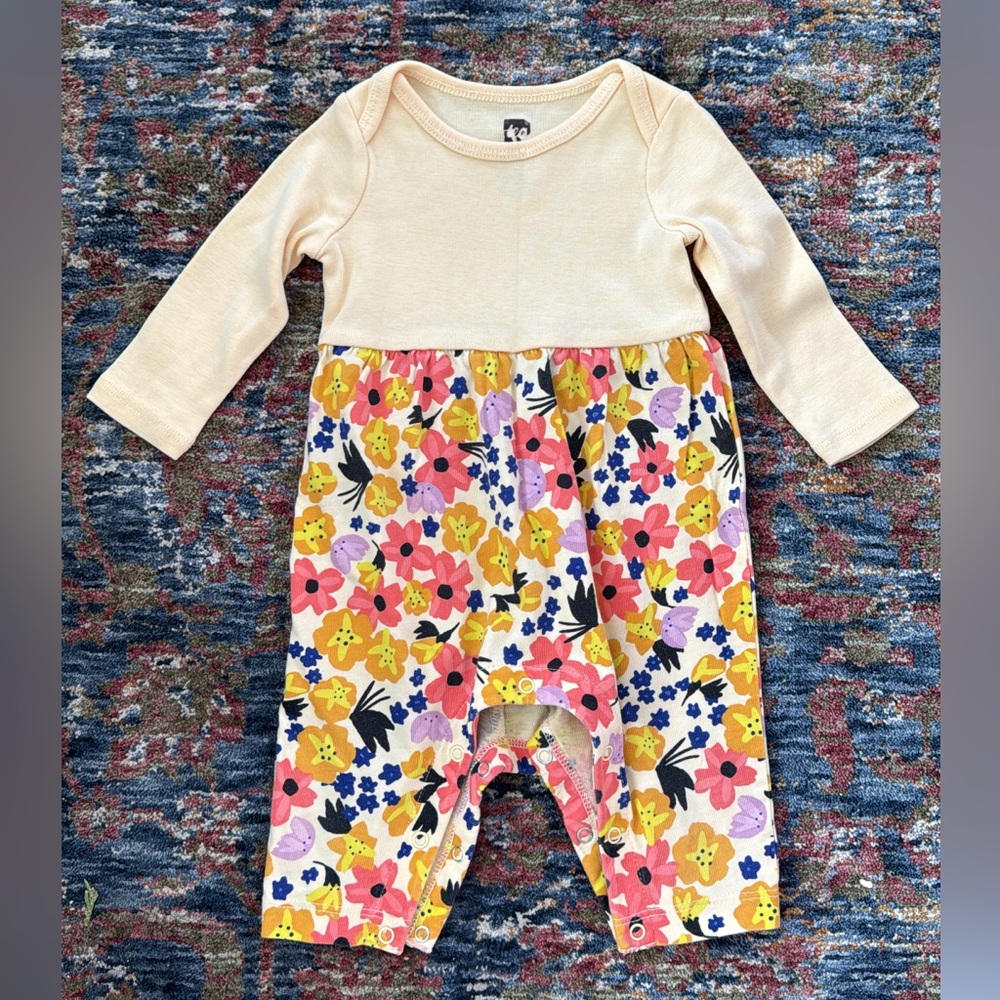 Tea Collection Cream and Multicolor Floral One Piece